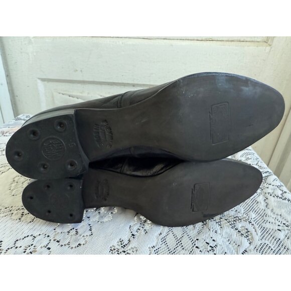Antique 1910&#39;s Edwardian Womens Black Leather High Lace Up Boots Sz 5 - Picture 5 of 16
